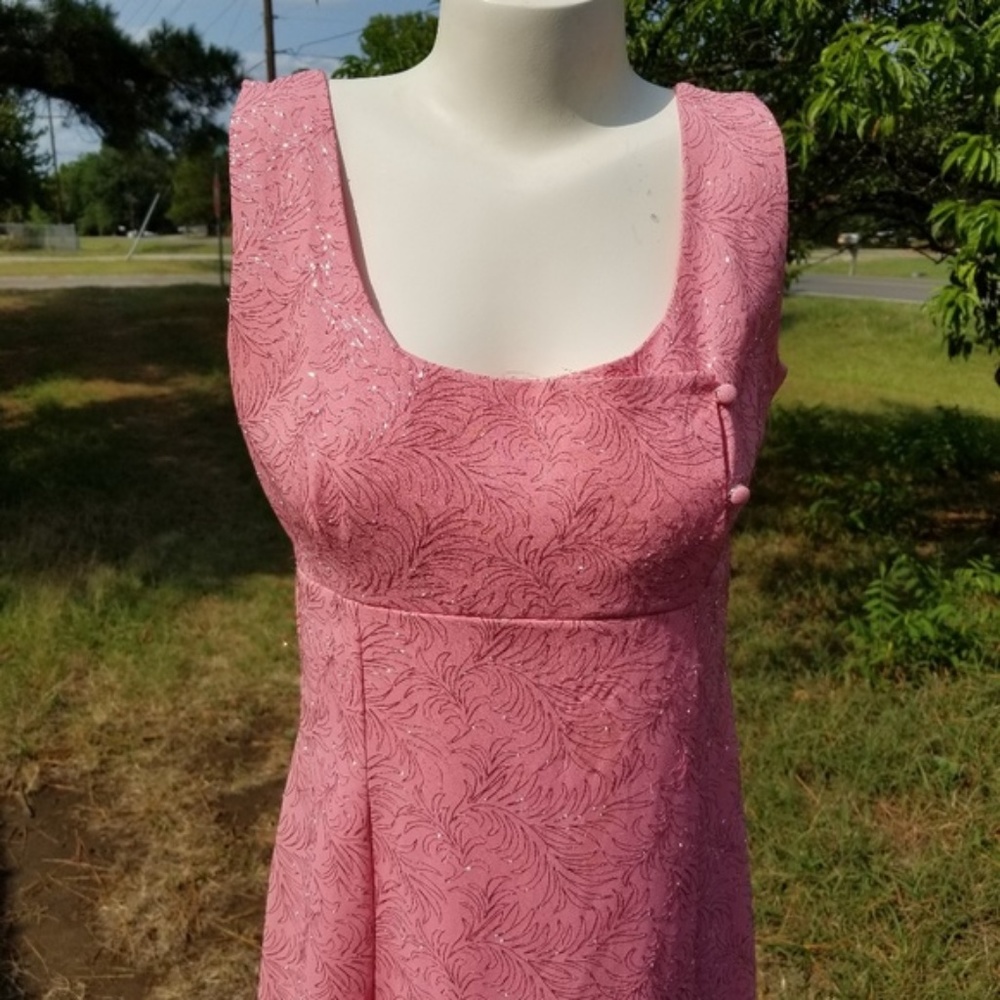 Handmade 1960's Pink Sleeveless Formal Maxi Dress